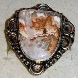 Sterling Silver Agate Ring 