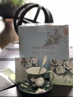 Franz Porcelain Collection Van Gogh Wild Roses Cup Saucer And Spoon