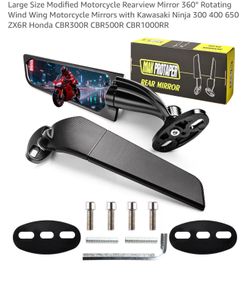 Motorcycle Wing Mirrors with 360° Swivel & Super Clear view