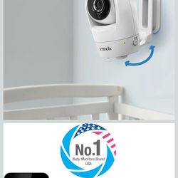 VTech VM901 Smart WiFi Baby Monitor with 1080p FHD Camera and 5" HD IPS Display, Free App, Remote Pan Tilt Zoom, Night Vision, Motion Detection Alerts