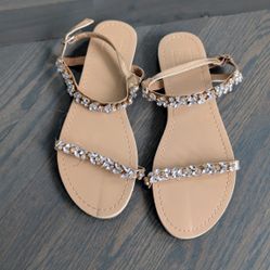 Women's Rhinestone Accents Sandals, Size 8