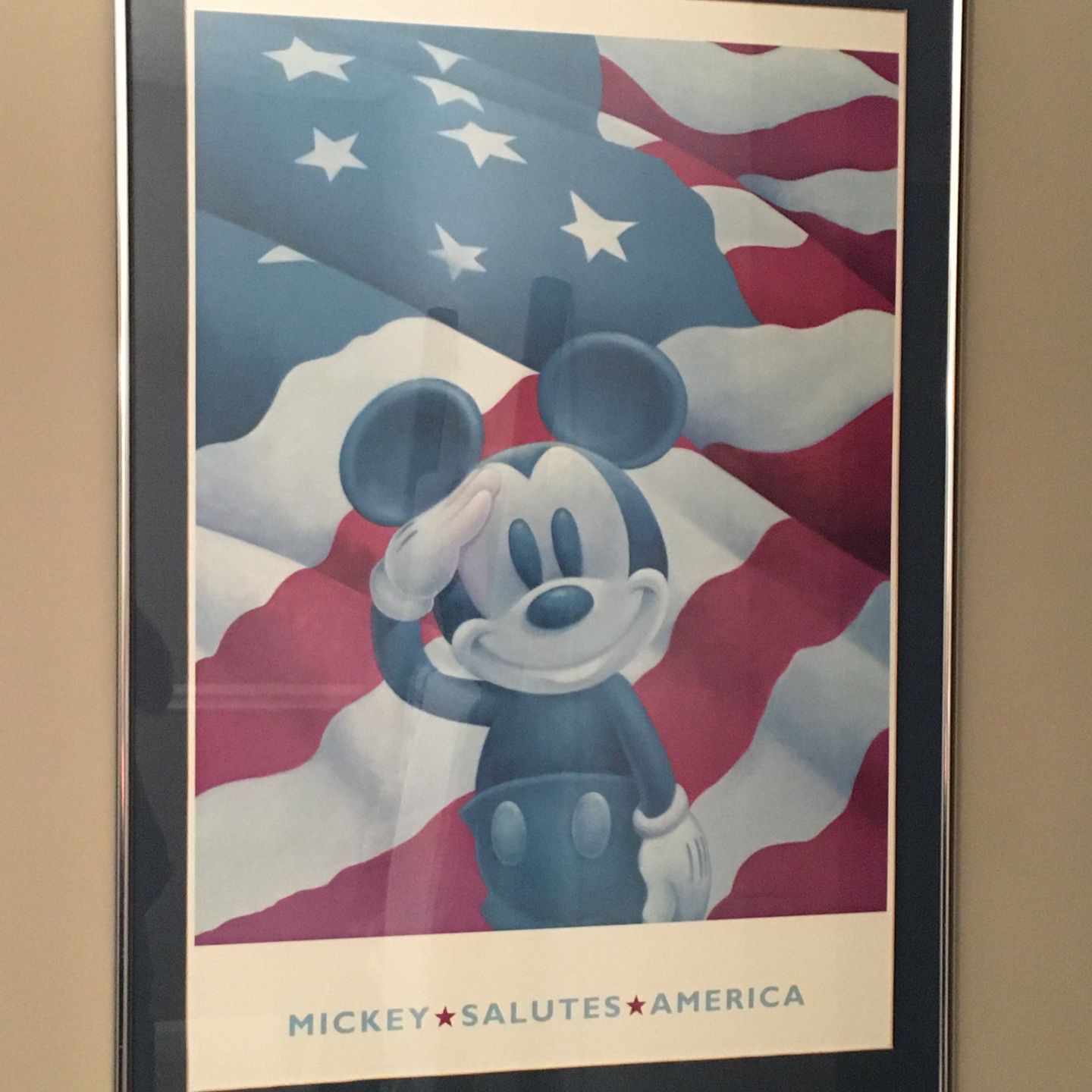 Mickey Mouse Salutes America Framed Disney Poster