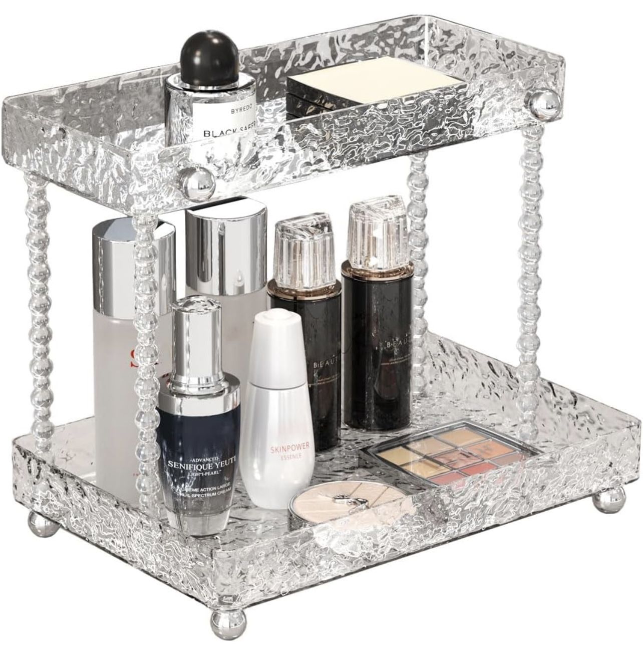 Bathroom Sink Organizer, 2 Tier Makeup Organiser, Vanity Organiser, Cosmetics Organiser Shelf, Vanity Trays for Bathroom Organizers and Storage for Co