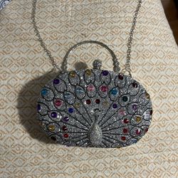 NWOT Silver Rhinestone Purse
