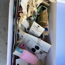 Vintage Sewing Notions Lot - Talon Zippers, La Mode Buttons, Lace & Trims