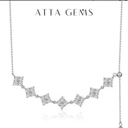 Silver Moissanite Necklace 