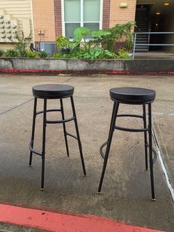 Set of 2 Black Bar Stools