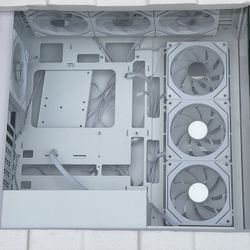 White ATX Case with 7 RGB Fans