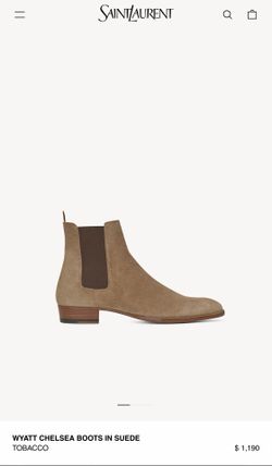 YSL WYATT CHELSEA BOOTS IN SUEDE TOBACCO 