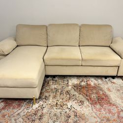 3 Piece Sleeper Sofa with Chaise & Storage 