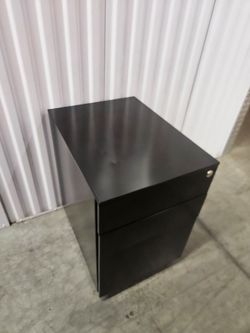 BLACK METAL OFFICE STORAGE CABINET