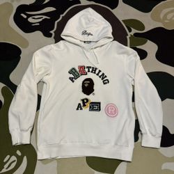 A Bathing Ape BAPE Multi Fonts College Logo Oversized Hoody sz 2XL (Fits like XL) 100% AuthentiC