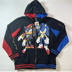Official Sonic The Hedgehog 3 Shadow Zip Up Split Sega Game Hoodie Men’s Size XL