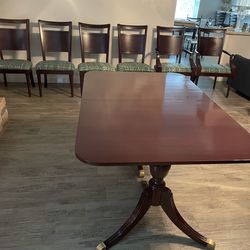 Dining room table with six chairs