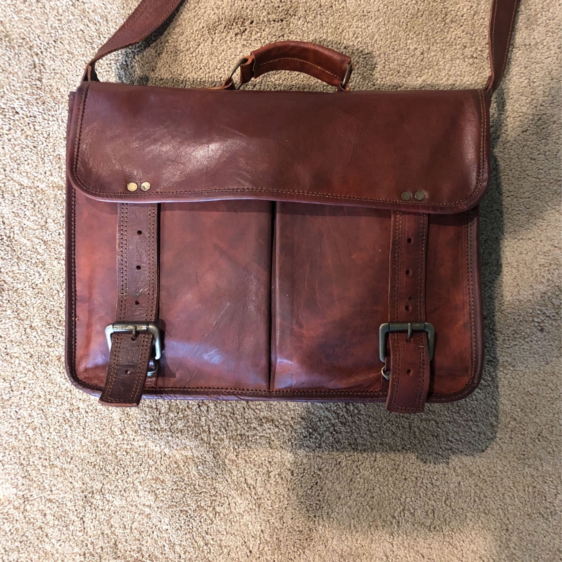 100% Authentic Leather Messenger Bag