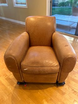 Leather Reclining Club Chair
