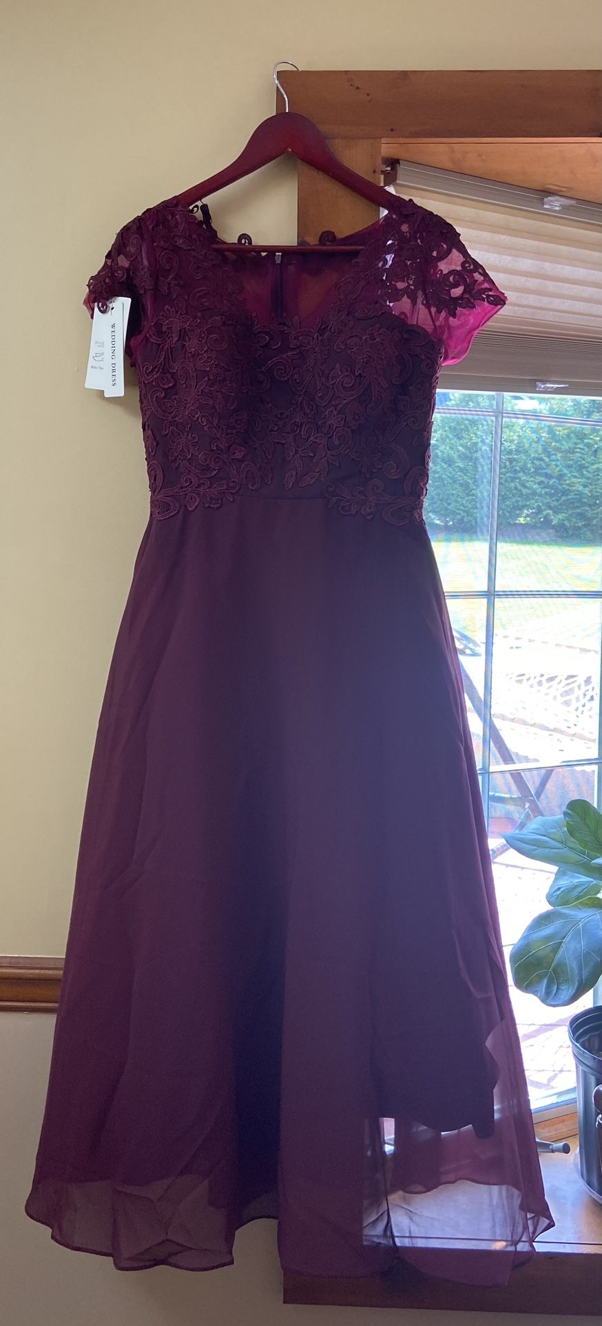 Maroon Dress Tea Length