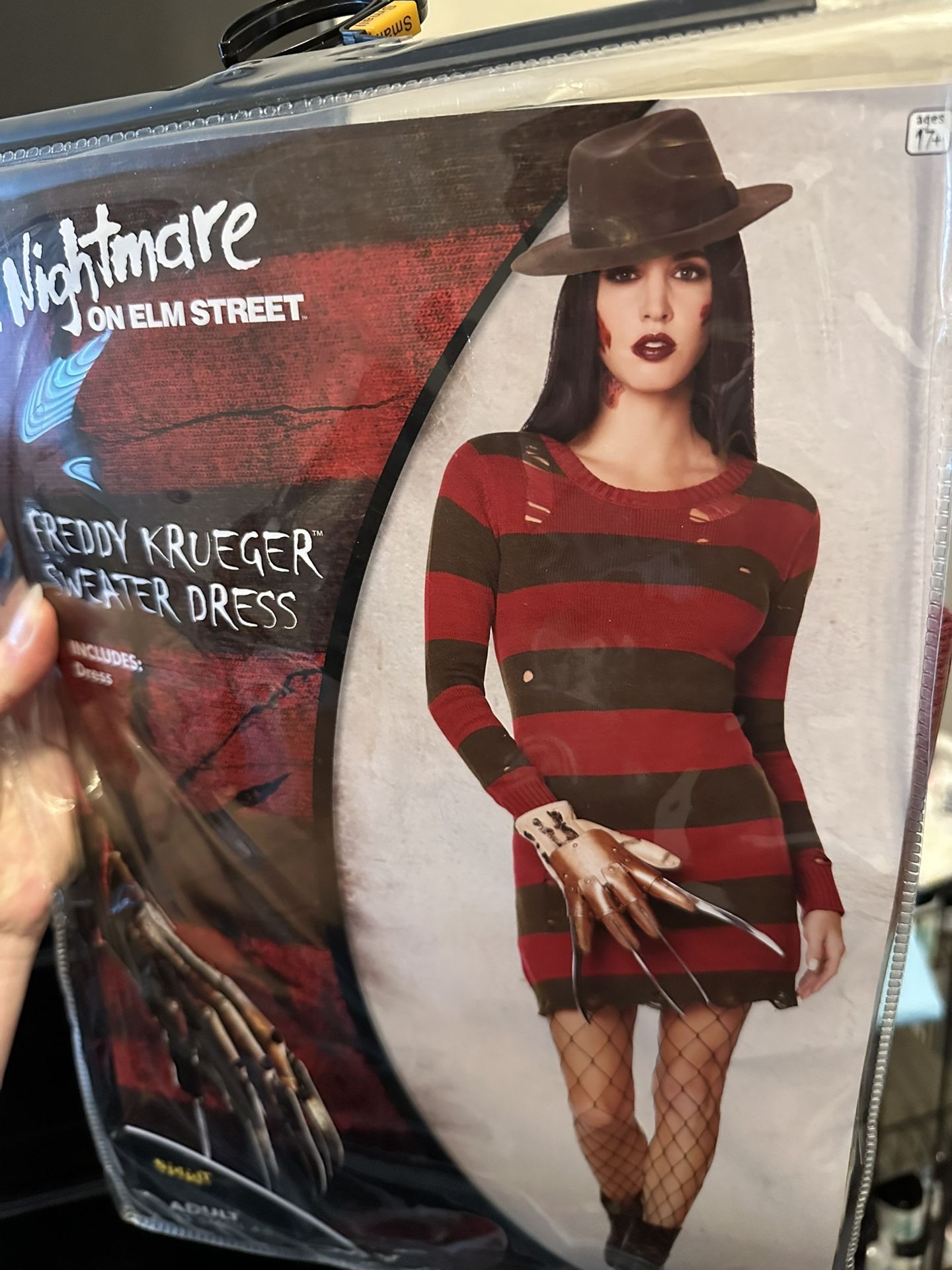 Women’s Freddy Krueger Sweater Dress Halloween Costume - Size Small - NEW IN BAG