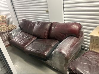 Burgundy Leather Sofa