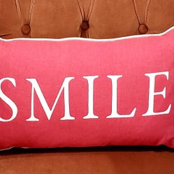 Newport Downfilled Smile Doubleside Throw Pillow 12in X  20in