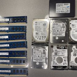 6 Hard Disk HD and one SSD hard disk & 7 Ram Memory DDR3 between 2-4 GB