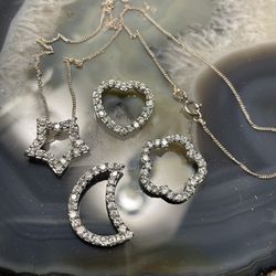 Sterling Silver Necklace With Charms 