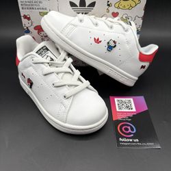 Rare adidas X Hello Kitty Toddler Stan Smith El I Sneakers White Size 8K / Fits 8c