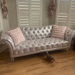 Gorgeous Silver Shimmer Couch 