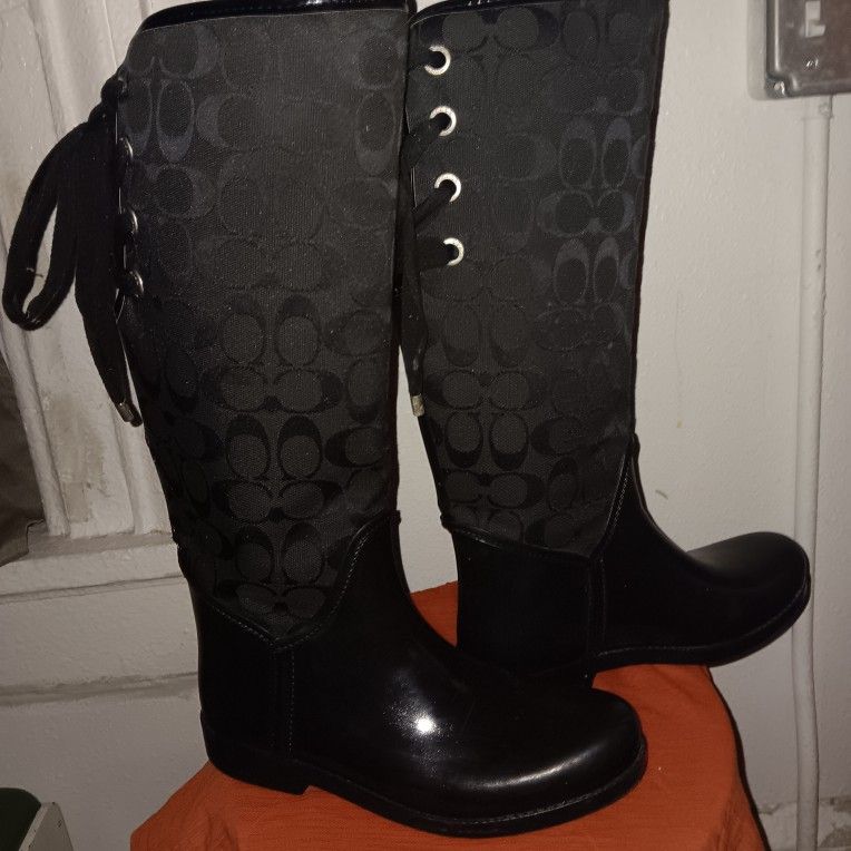 Coach Rubber Boots, Authentic, Used But Tons Of.lofe 