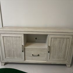 Tv Stand , Entertainment Center White/beige Colorway  