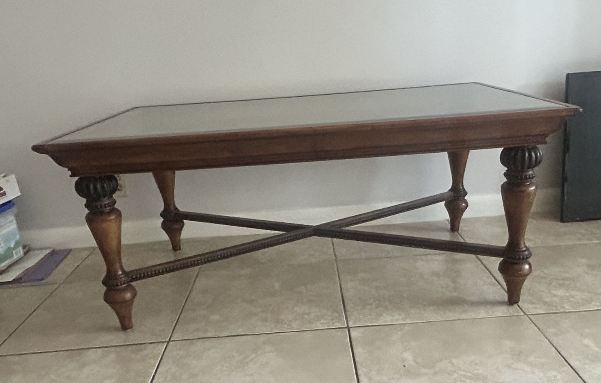 Wooden & Glass Coffee Table
