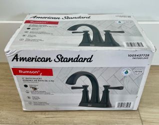 American Standard Rumson 4 in. Centerset 2-Handle Bathroom Faucet in Matte Black