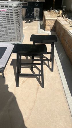 2 Black Counter-Height Bar Stools – 24”