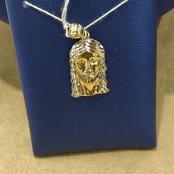 10k Gold Jesus Charm