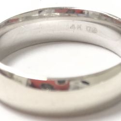 Men Wedding Band 14k White Gold Solid 