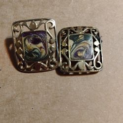 Oystein Balle A Set Of Vintage Earrings/Broach 