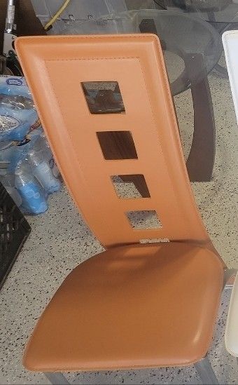 Orange Leather Dining Room Chair