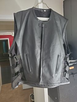 Leather riding vest