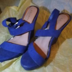 Blue velvet Platform Heels 