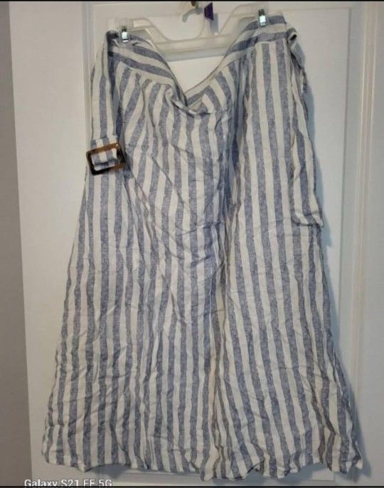 Seersucker Skirt And Pants