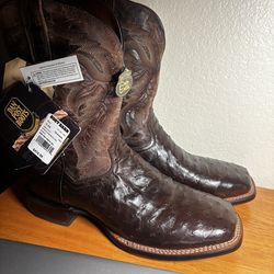 Chocolate Ostrich Cowboy Boots
