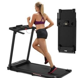 NEW Aiteld Walking Pad, Folding Treadmill w/Handlebars, 0.6-6.2MPH, 300LB Weight Capacity. Retail pricer is $170.99,