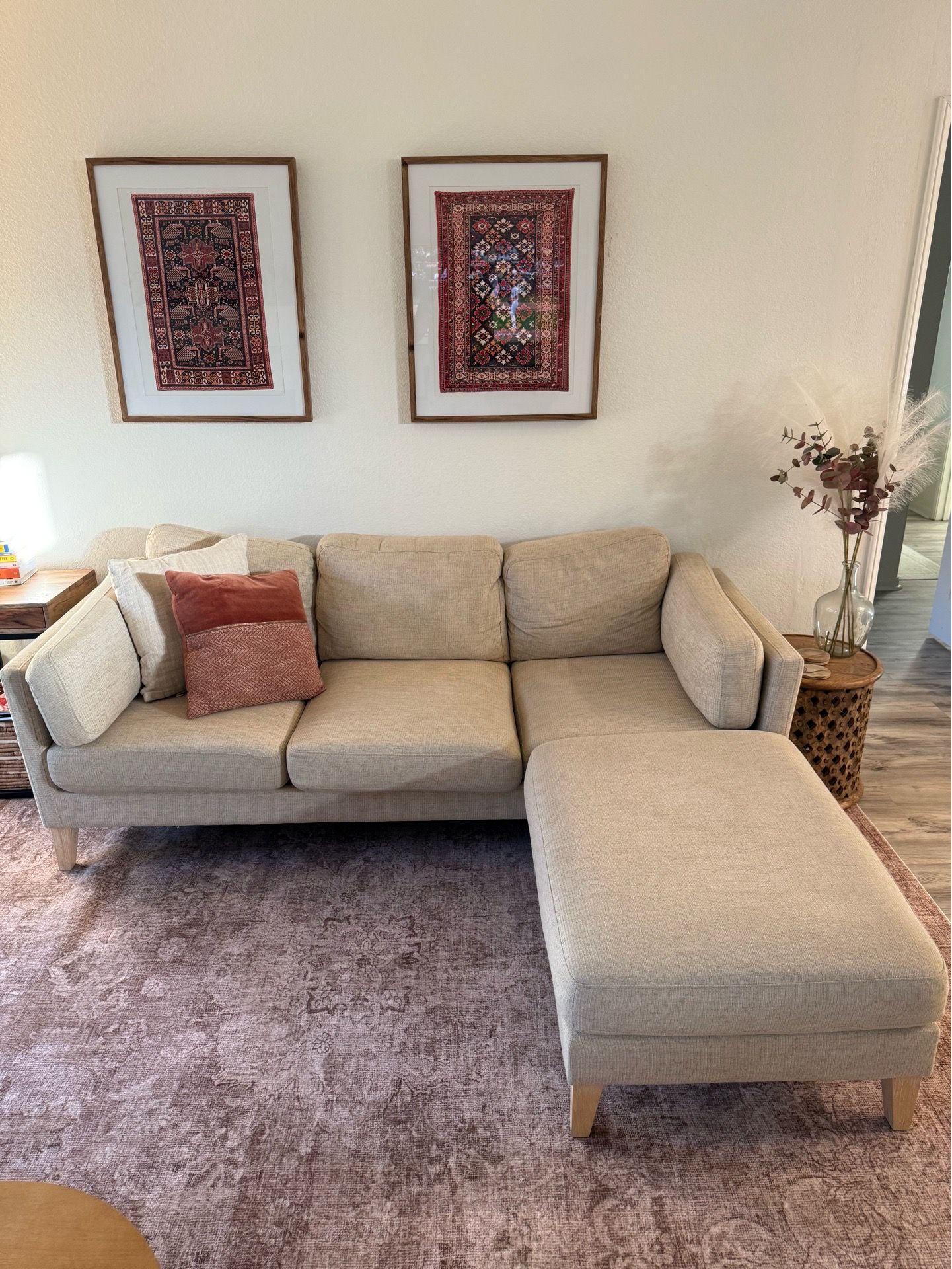 World Market Couch w/Ottoman