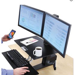 Ergotron, ERG(contact info removed)0, WorkFit-S, Dual Monitor with Worksurface+ (Black), 
