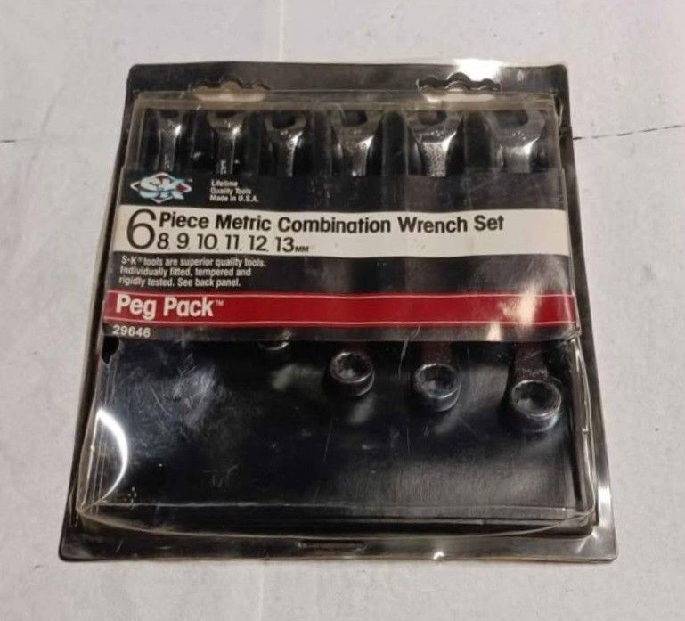 SK 6 PIECE PEG PACK COMBINATION WRENCH SET METRIC