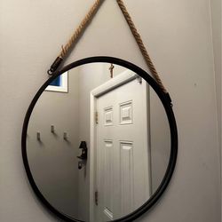 Round Mirror Black Frame