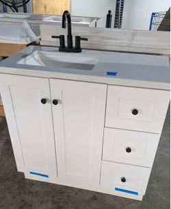 36in Bathroom Vanity with Top and Faucet