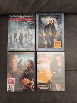 DVD Movie Bundle – Inception, I Am Legend, Troy, Salt