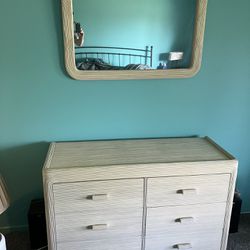 Wicker Dresser And Mirror