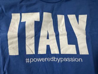 Italy powered by passion T-shirt blue large